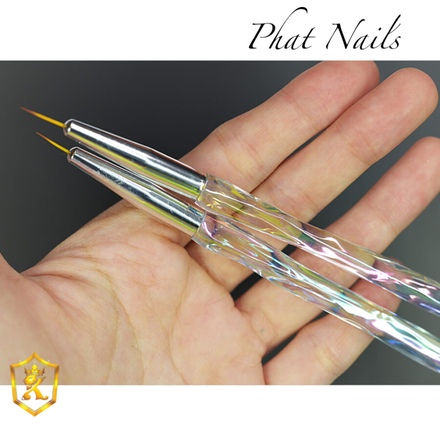 Set 2 cọ nét cán trong suốt 7 màu vẽ móng Kami Nail